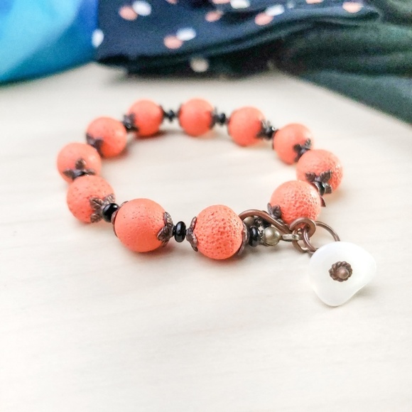 Handmade Polymer Clay Sponge Lava Bead Bracelet - Picture 2 of 5